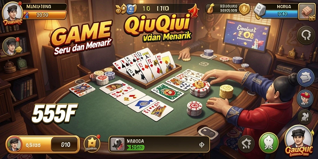 Tampilan gameplay QiuQiu yang seru dan mendebarkan.