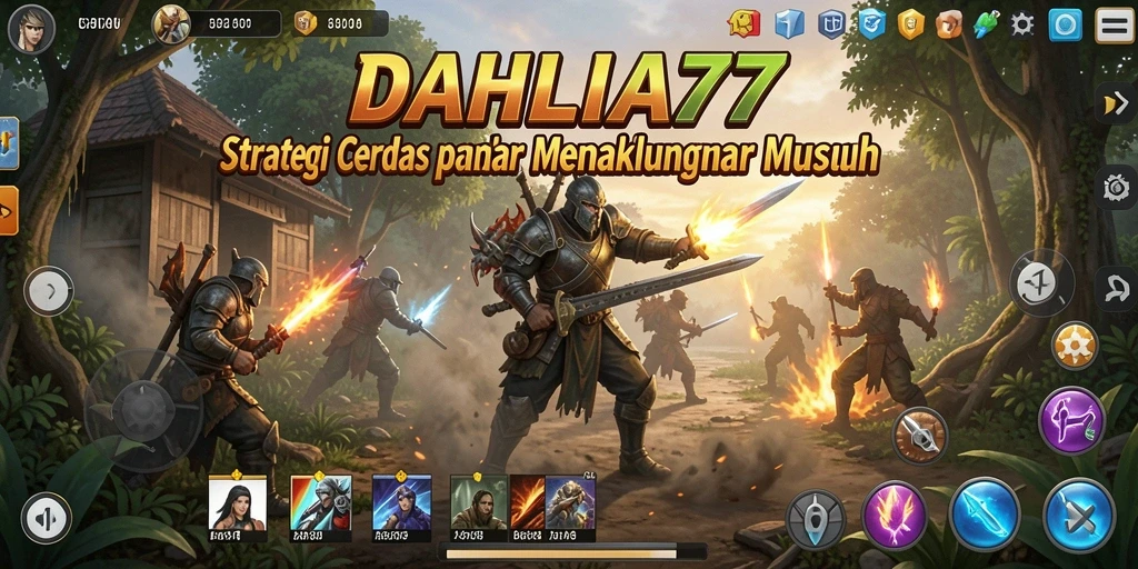 Tampilan gameplay seru dalam <strong>DAHLIA77</strong>, menampilkan pertempuran taktis yang mengasyikkan.