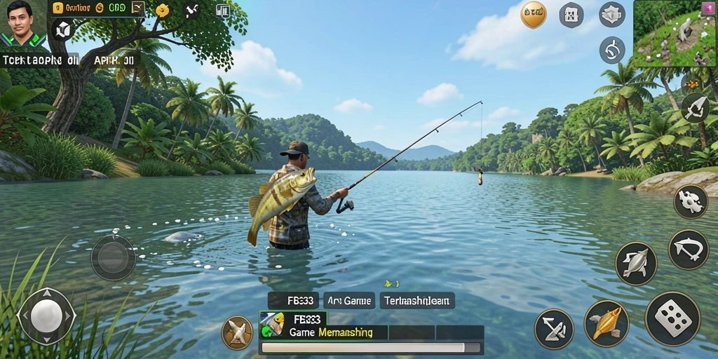 Tampilan gameplay FB333 dengan suasana memancing yang menakjubkan.