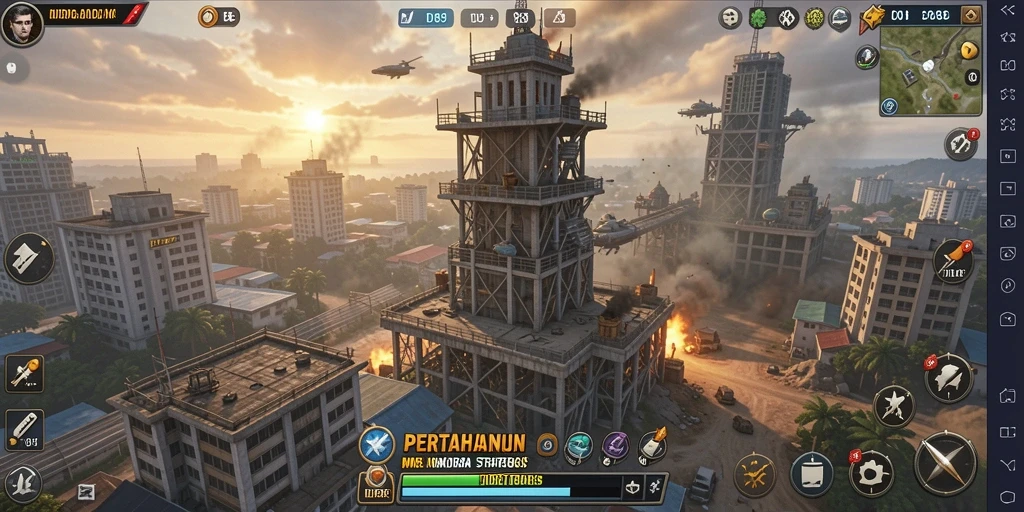 Tampilan gameplay menara pertahanan yang strategis dan menegangkan.