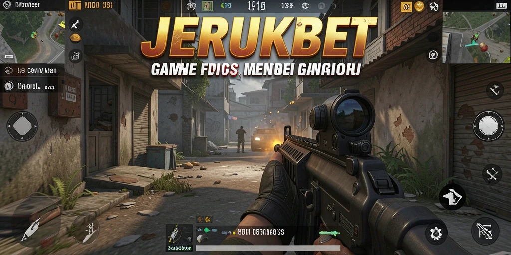 Tampilan gameplay JERUKBET dengan aksi menembak yang mendebarkan.