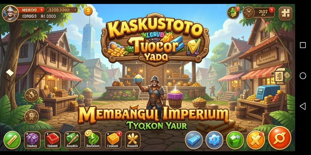 Gameplay KASKUSTOTO menampilkan visual menarik dan kompleksitas manajemen bisnis.