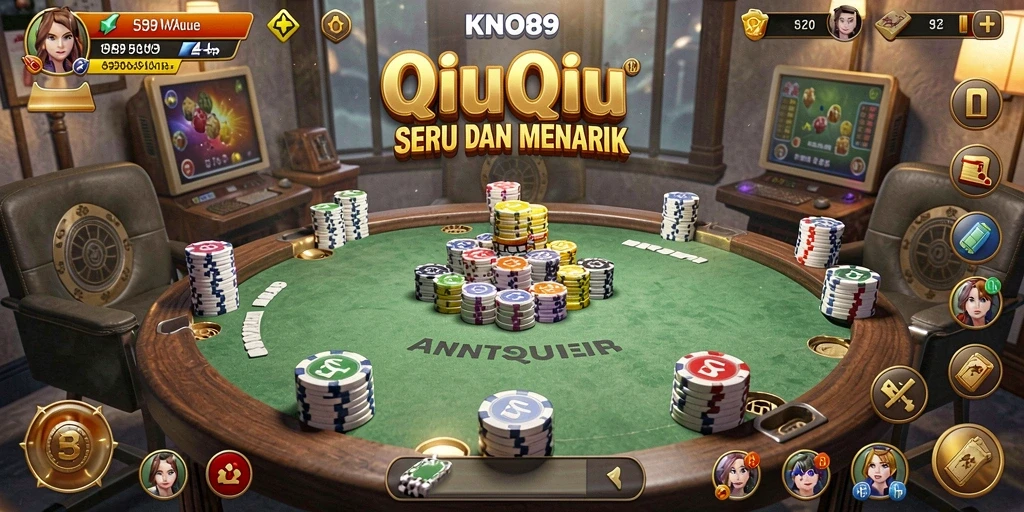 Screenshot KNO89 menampilkan aksi seru gameplay QiuQiu.