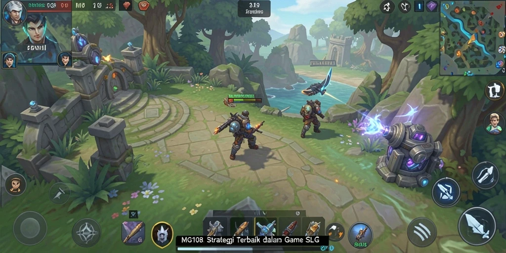 Screenshot gameplay MG108 yang menunjukkan strategi pertempuran yang intens.
