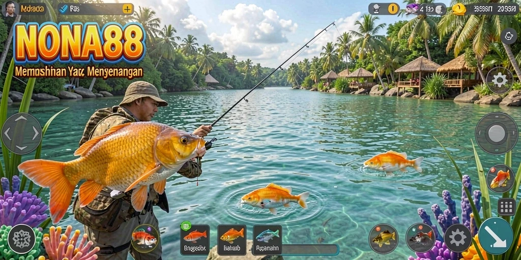 Gameplay NONA88 yang menampilkan pengalaman memancing yang seru.