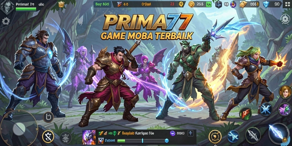 Tangkapan layar gameplay seru PRIMA77 dengan pertarungan tim.