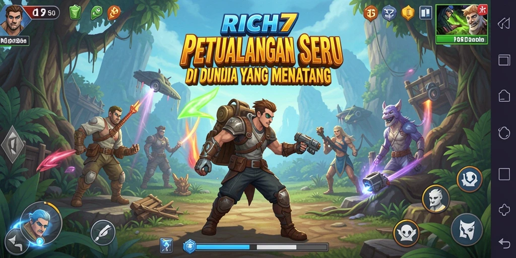 Screenshot RICH7 menampilkan aksi seru dalam petualangan menantang.