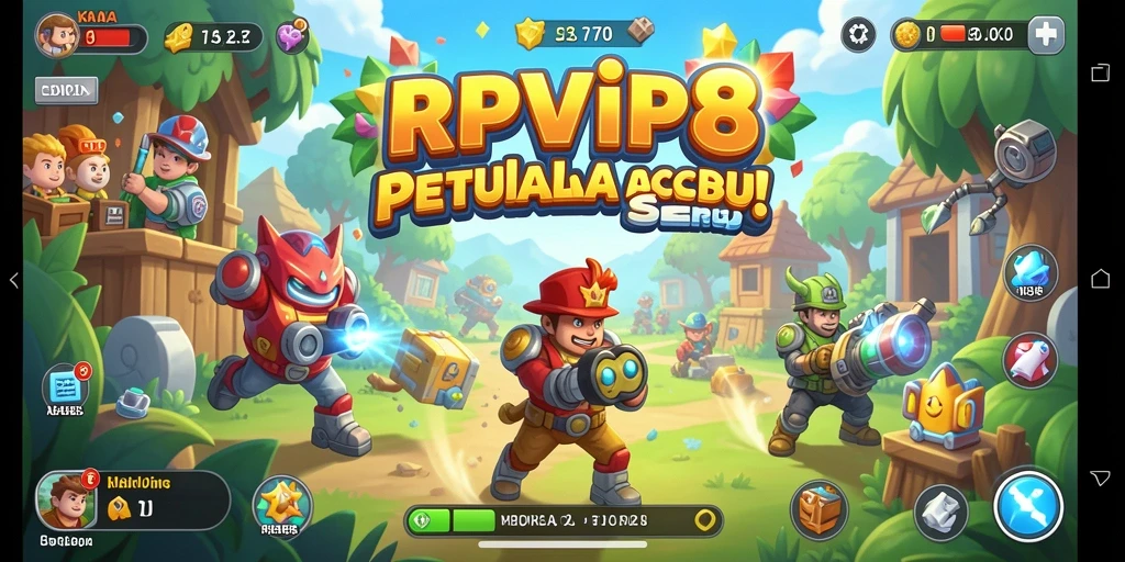 Tangkap layar RPVIP8 menampilkan aksi seru dalam permainan arcade.